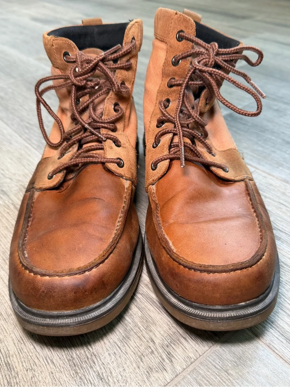 Sorel Carson™ Moc Waterproof Leather Boots Gum Brown Size 10.5 Hiking Casual EUC